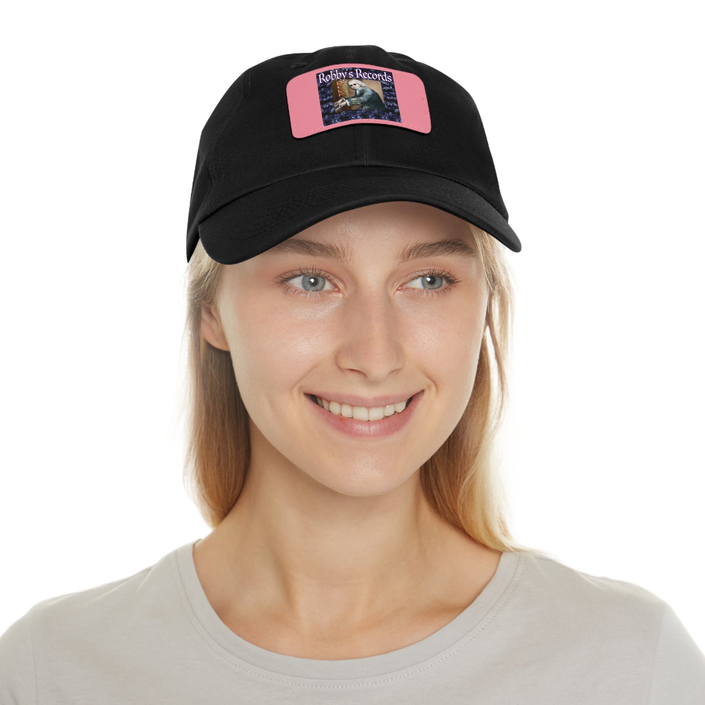 ROBBY'S RECORDS Dad's Hat with Leather Patch (Rectangle)