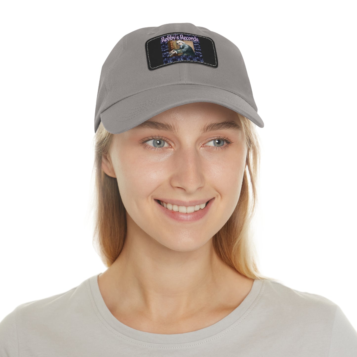 ROBBY'S RECORDS Dad's Hat with Leather Patch (Rectangle)