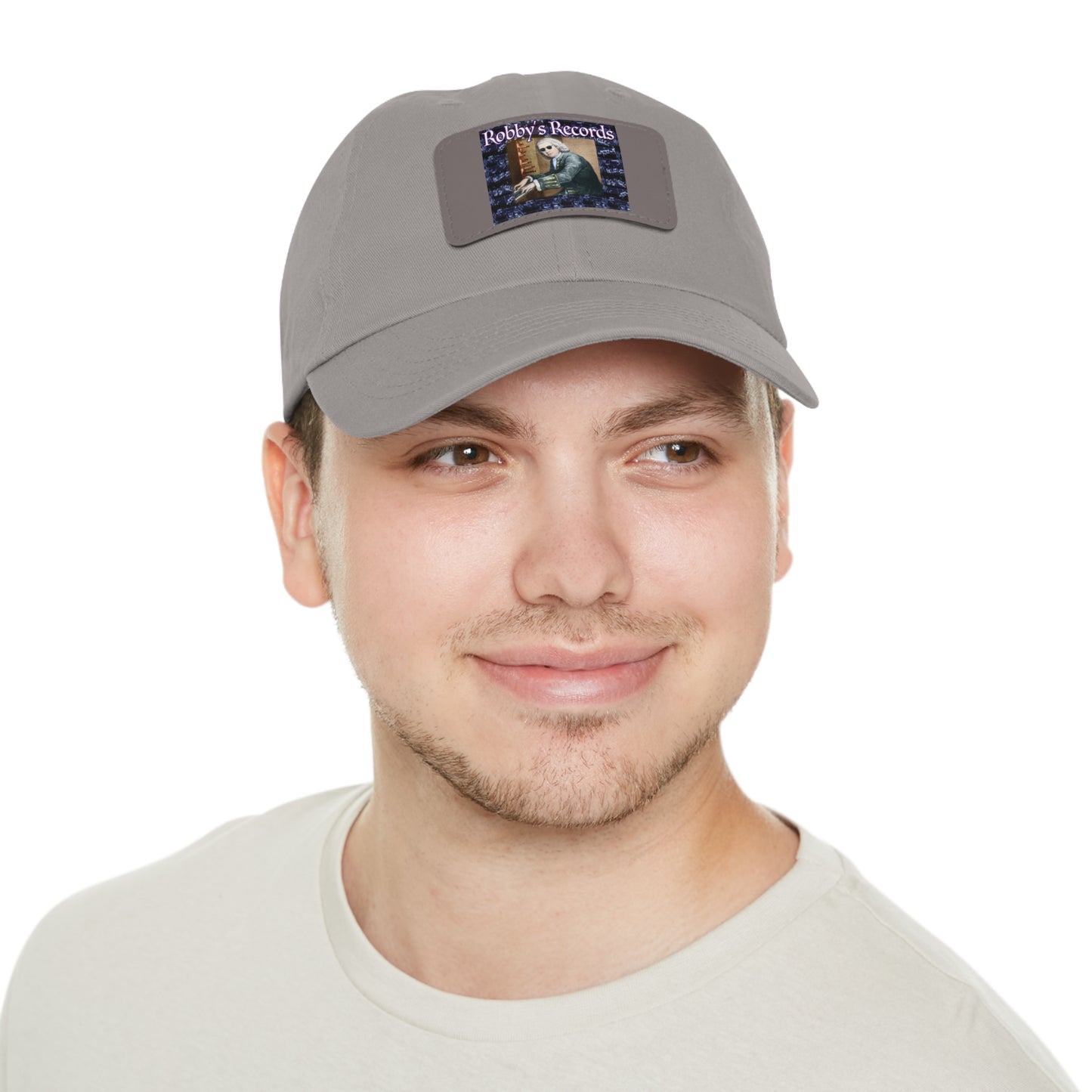 ROBBY'S RECORDS Dad's Hat with Leather Patch (Rectangle)