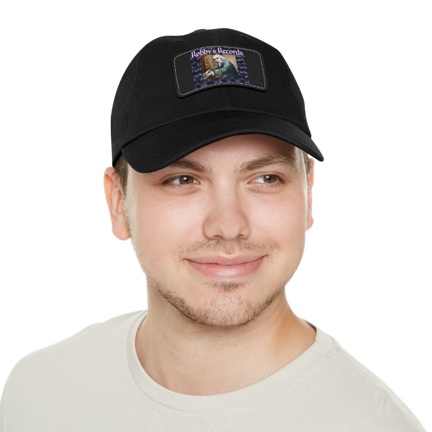 ROBBY'S RECORDS Dad's Hat with Leather Patch (Rectangle)