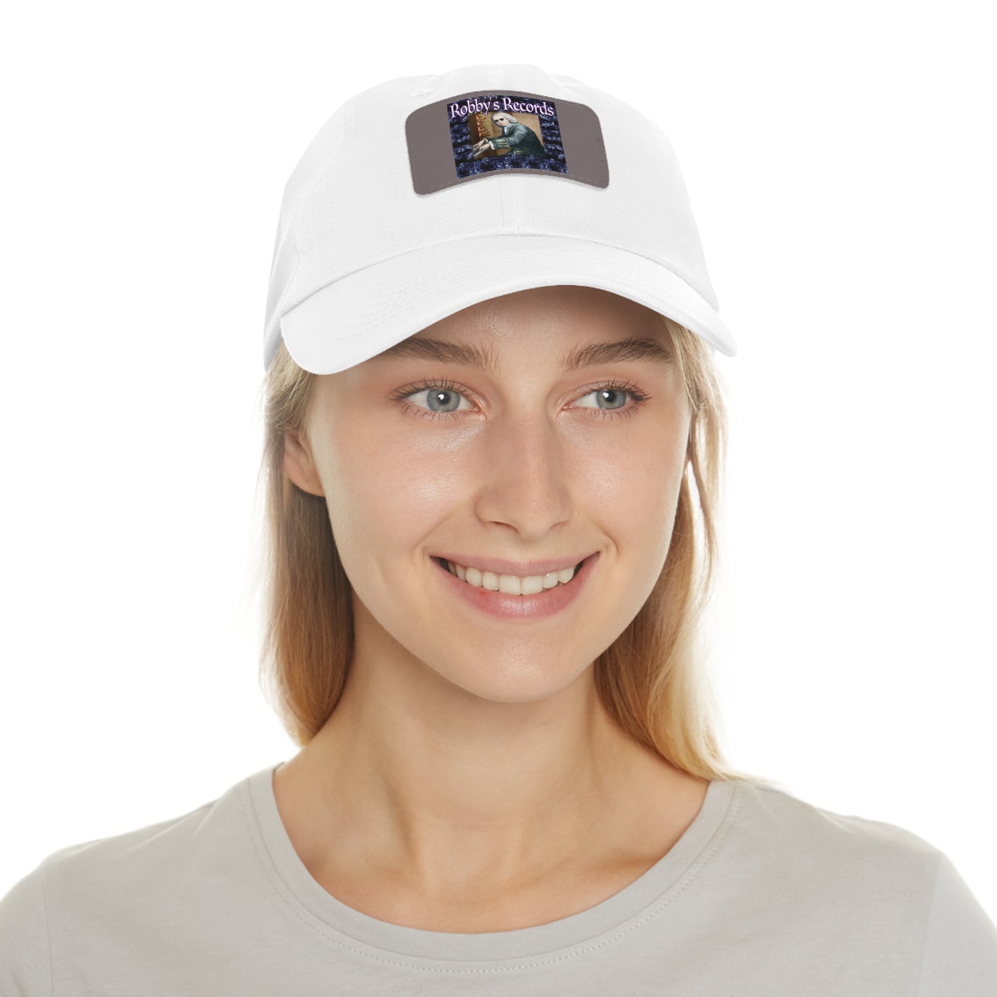 ROBBY'S RECORDS Dad's Hat with Leather Patch (Rectangle)