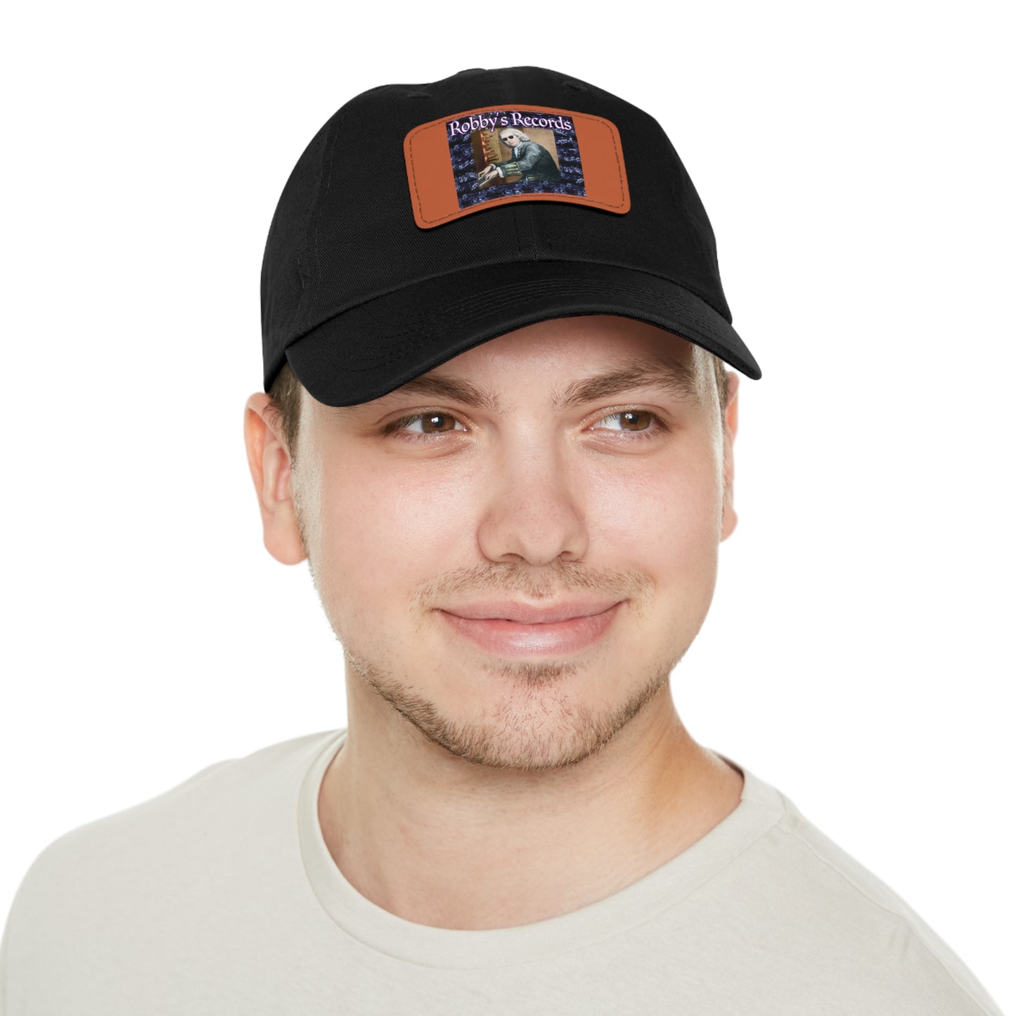 ROBBY'S RECORDS Dad's Hat with Leather Patch (Rectangle)