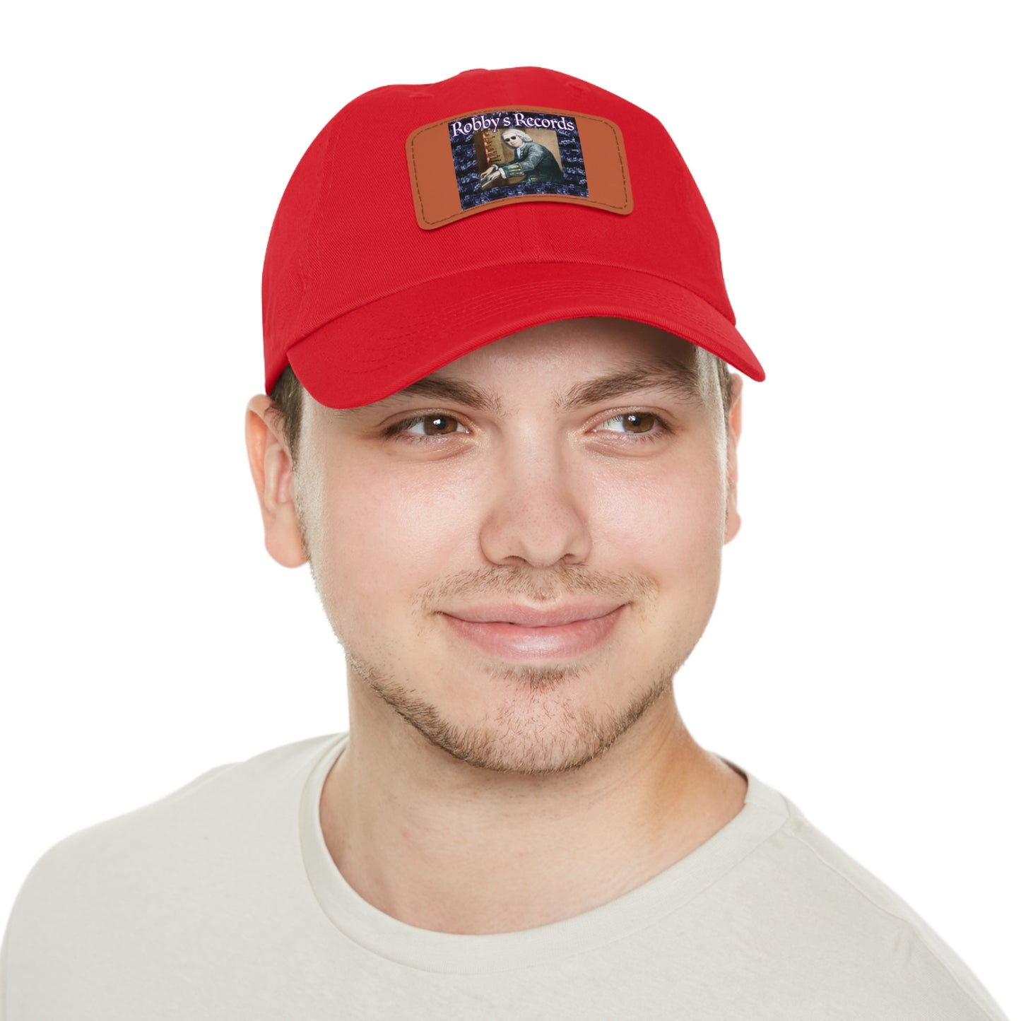 ROBBY'S RECORDS Dad's Hat with Leather Patch (Rectangle)
