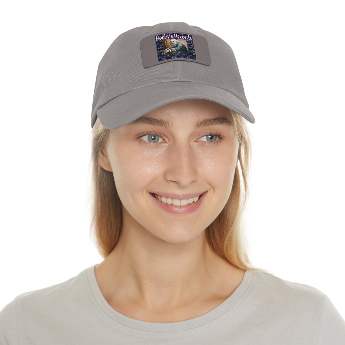 ROBBY'S RECORDS Dad's Hat with Leather Patch (Rectangle)