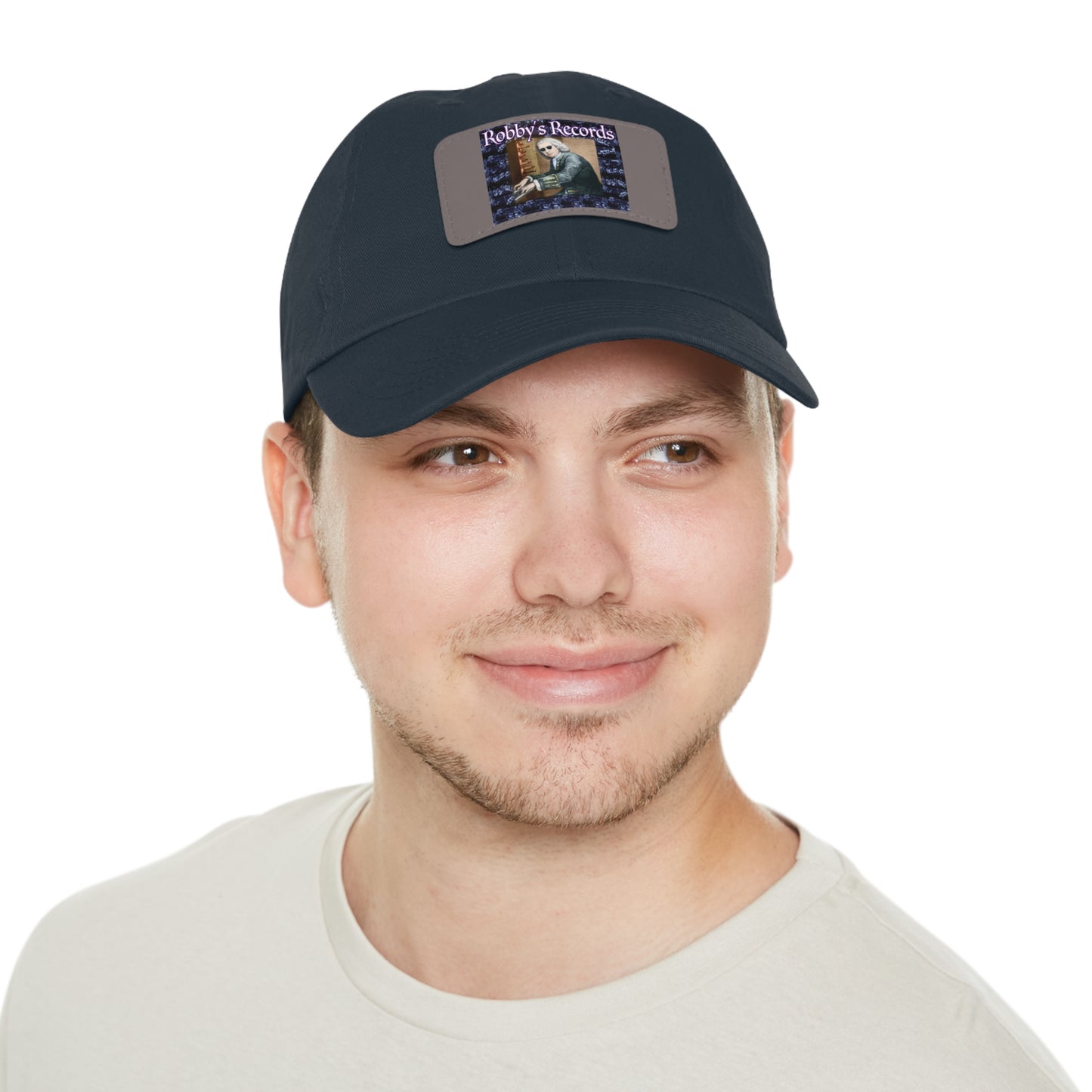 ROBBY'S RECORDS Dad's Hat with Leather Patch (Rectangle)