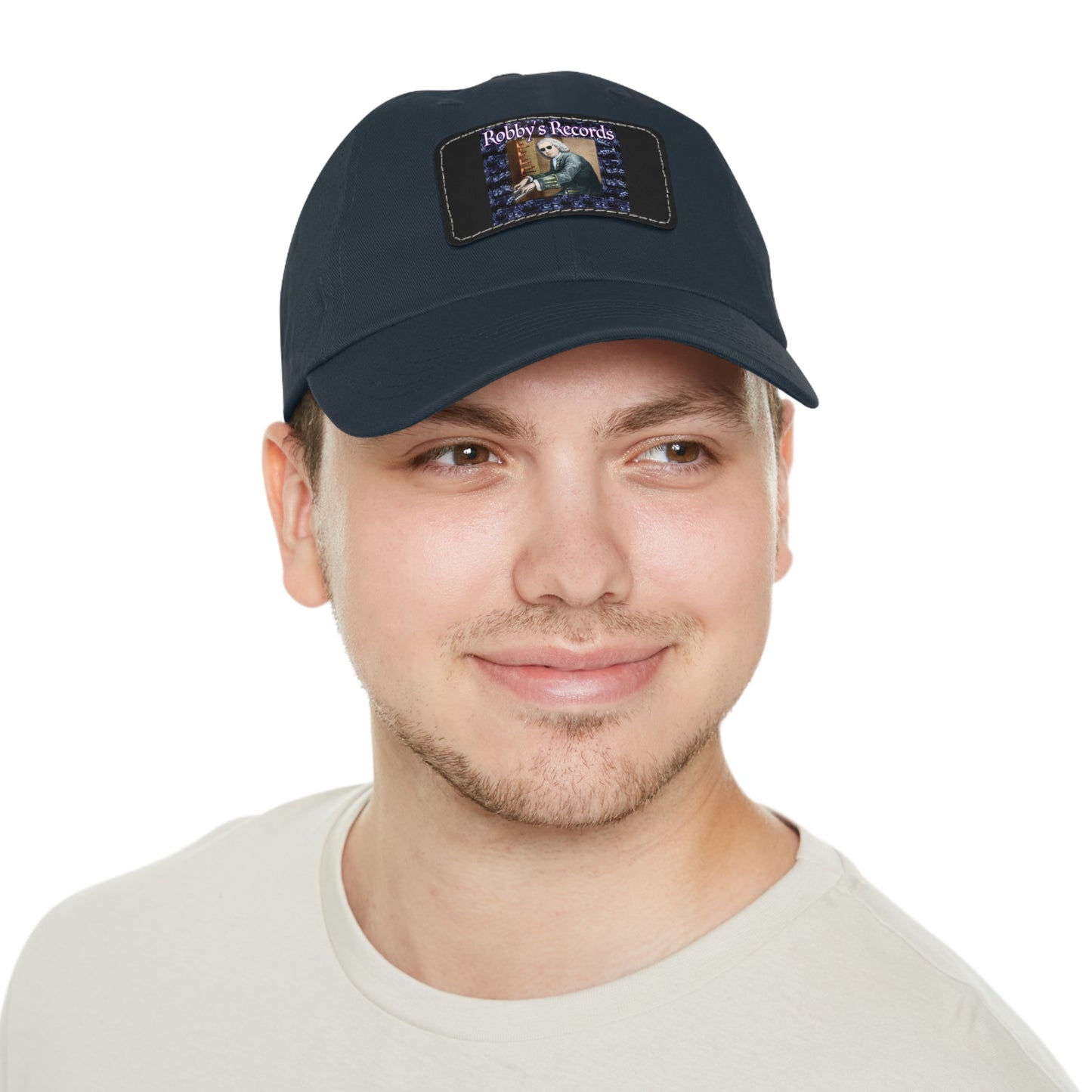 ROBBY'S RECORDS Dad's Hat with Leather Patch (Rectangle)