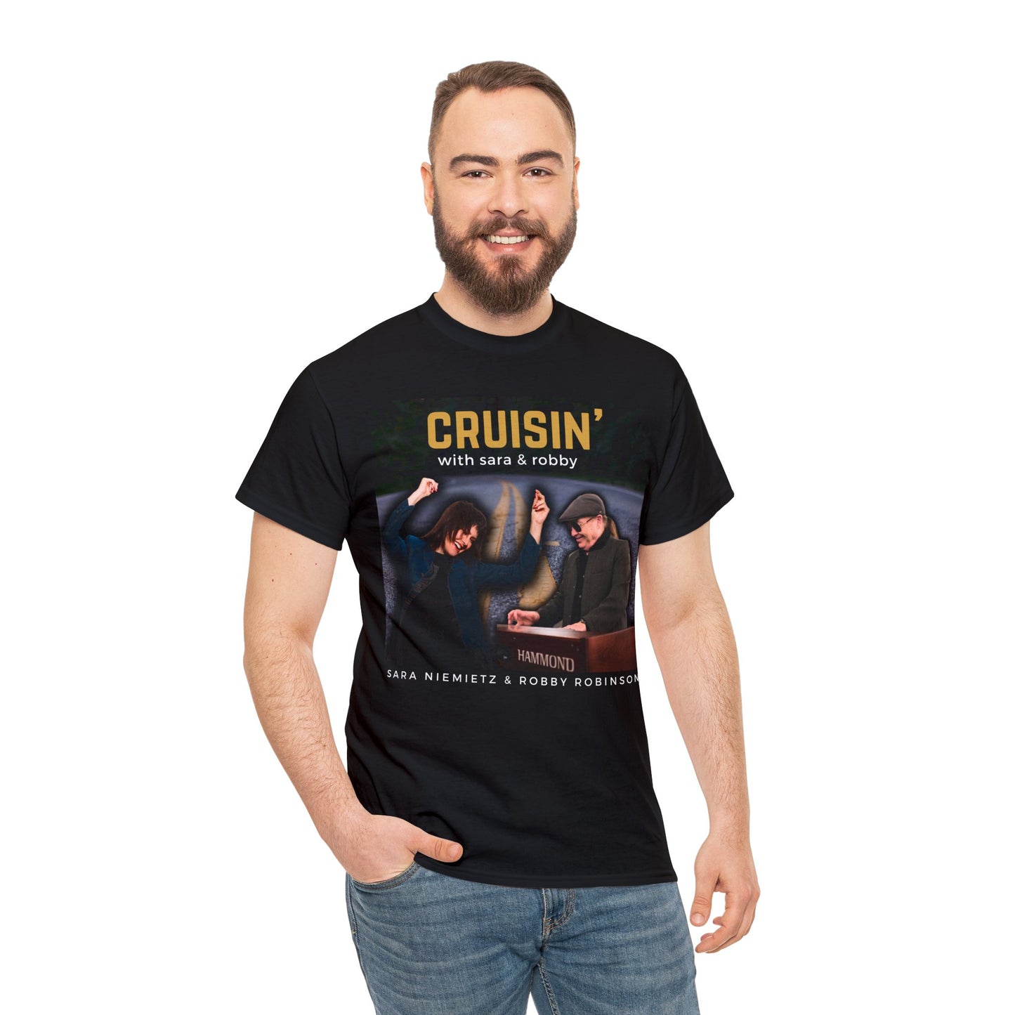 CRUISIN' WITH SARA AND ROBBY Unisex Heavy Cotton Tee