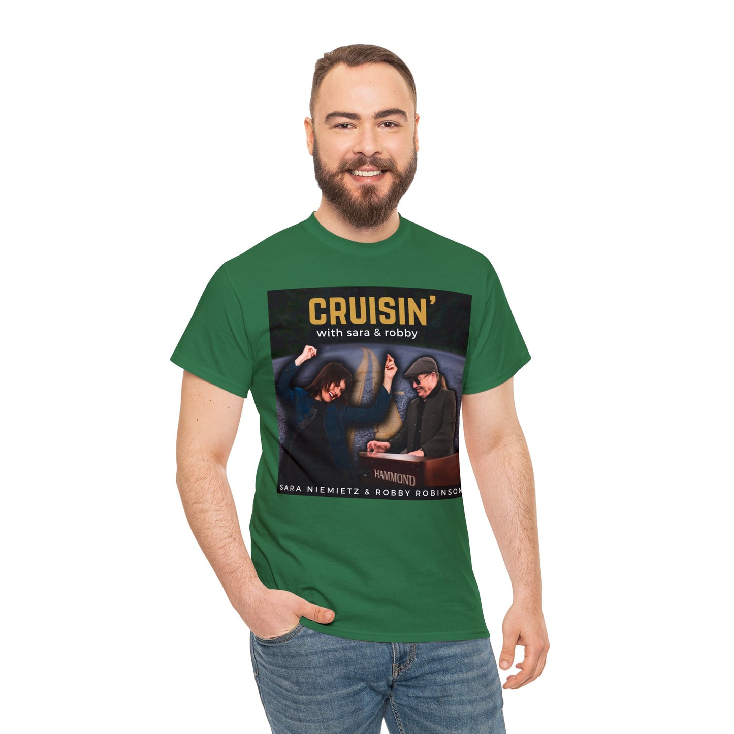 CRUISIN' WITH SARA AND ROBBY Unisex Heavy Cotton Tee